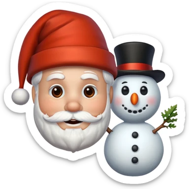 Santa and snowman sticker
