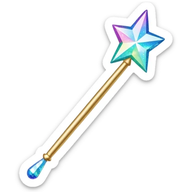 glitter magic wand sticker