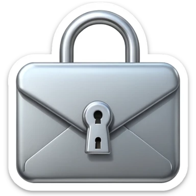 A lock icon on a closed email, with no text. sticker