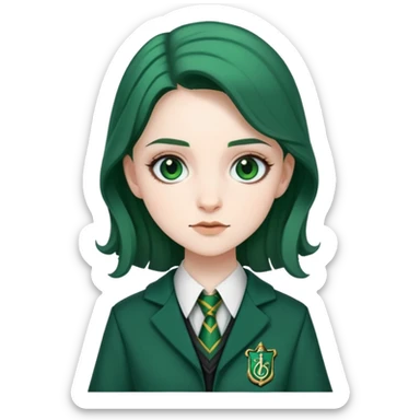 Pansy Parkinson in harry potter, wear hogwarts slytherin uniform sticker