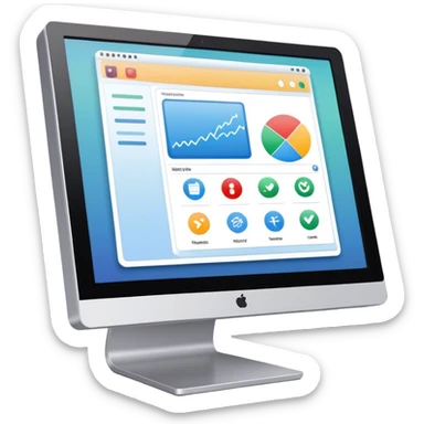 Create an emoji for UX/UI design. Show a monitor or tablet with a web interface mockup displayed on the screen. Use modern, professional colors. Do not include any emojis or smiley faces. Make the background transparent. sticker