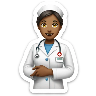 a nurse gives a hand to a hotline consultant sticker