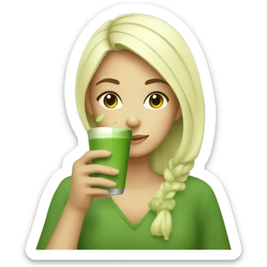 Girl drinking Matcha sticker