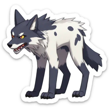  Cool Edgy Digimon-Fakemon-Wolf with edgy markings full body sticker