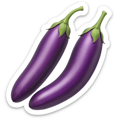 Long eggplant with veins vascular bulging veins vein running down side sticker