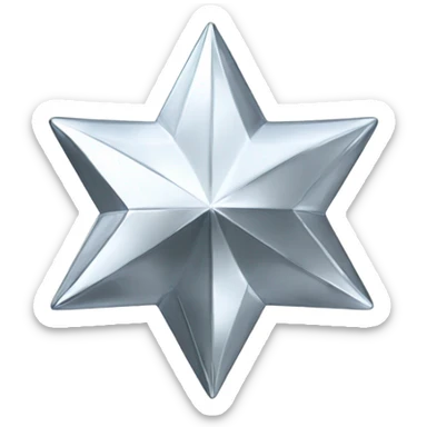 Silver chrome four-point star diamond, this but glass sticker