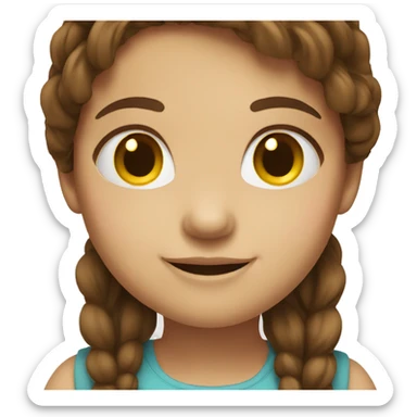 smiling girl with brown hair fat  sticker