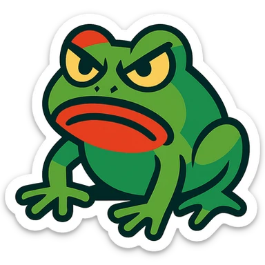 angry frog in vibrant toon style sticker