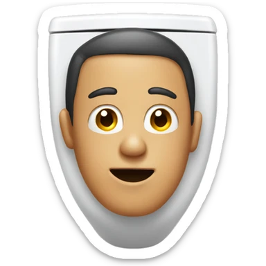 Person sticking head out of toilet sticker