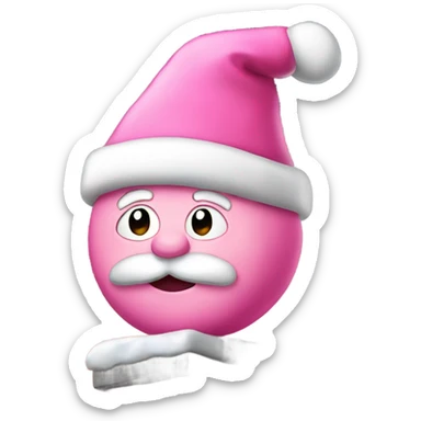 Pink Santa on a chimney sticker