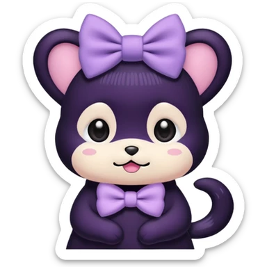 cute, Kuromi, purple, pastel sticker