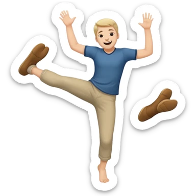 Giggling while kicking feet in the air sticker