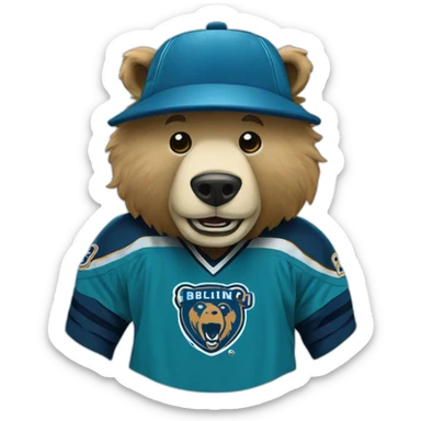 Dublin bears hockey mascot logo joey the blue bear sticker