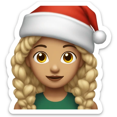 Girl with tattoos with Santa hat sticker