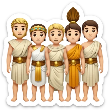 group of ancient trojan men and women sticker