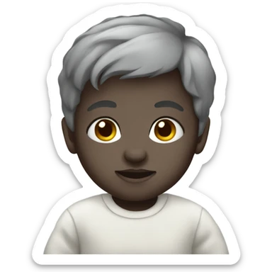 Newborn with grey skin sticker