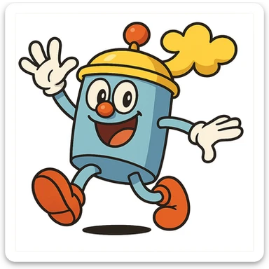 labobo character, playful and imaginative, cartoon style, dynamic pose, bright and cheerful sticker