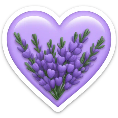 lavender heart sticker