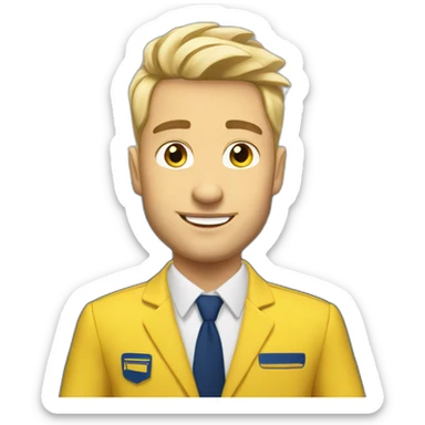 blonde guy cabin crew from ryanair sticker