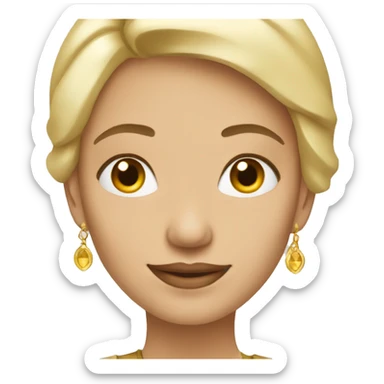 White blond woman wear golden earrings sticker