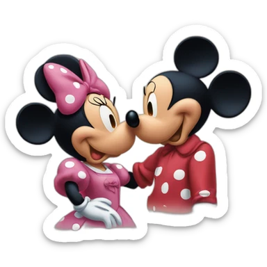 Minnie mickey kiss sticker