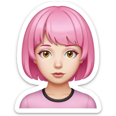 pink wig sticker