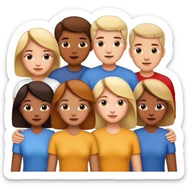 people of different races helping each other sticker