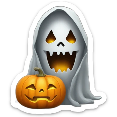 Gost with pumpkin latern sticker