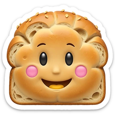 a loaf of bread with a smiley face sticker