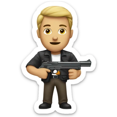 guy with a gun sticker