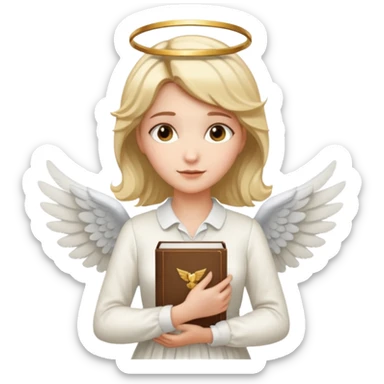 Librarian female angel sticker