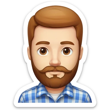 a guy with a beard and a checkered shirt sticker