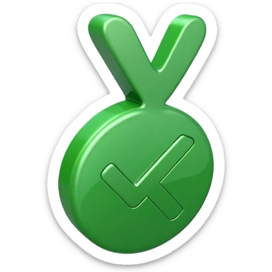 Green tick symbol sticker