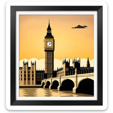 big ben london no image border sticker