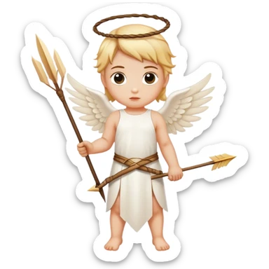 little angel with arrow holding a sorghum whip sticker