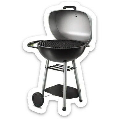 house on hill in background with grill in foreground sticker