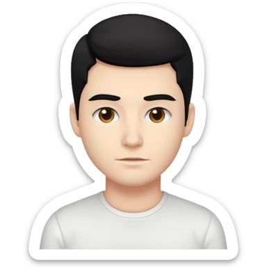 Tyler Jacob White Shirt Black Hair sticker