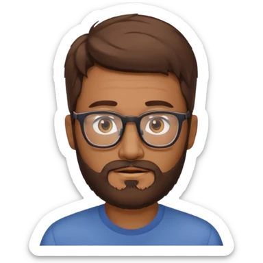 HOMME BRUN BARBE LUNETTE sticker