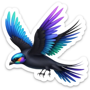 3 Black swallow flying sticker