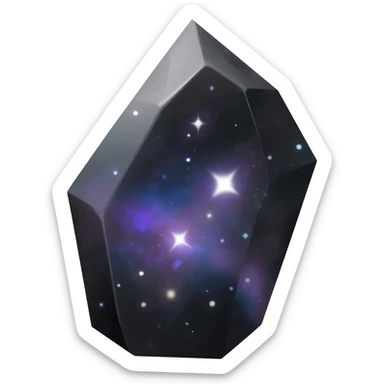 black iridescent nebula crystal shard sticker
