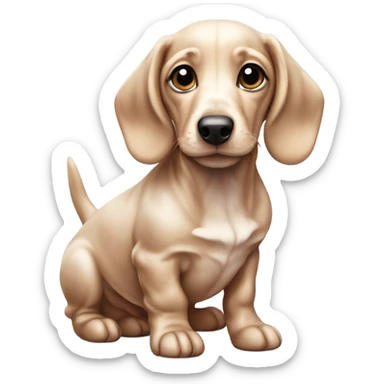 marble dachshund puppy sticker