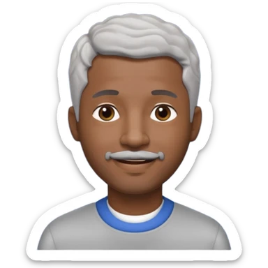 A cool debinaire black man with a very short wavy gray haired crew cut and a very short trimmed goatee beard saying goodnight. sticker