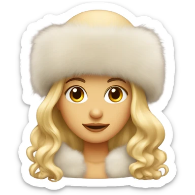 blonde girl in a fur hat sticker