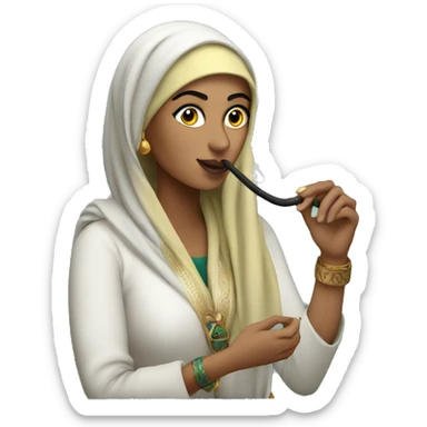 arab woman smoking hookah pipe sticker