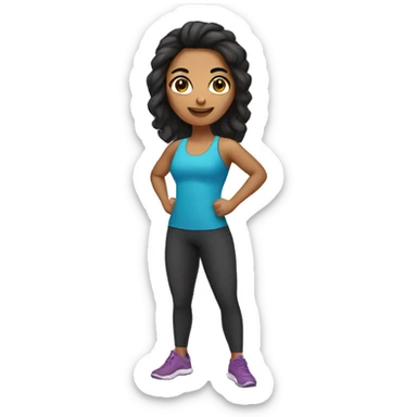 Latina girl with workout cloths sticker