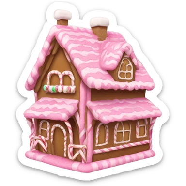 A pink gingerbread house sticker