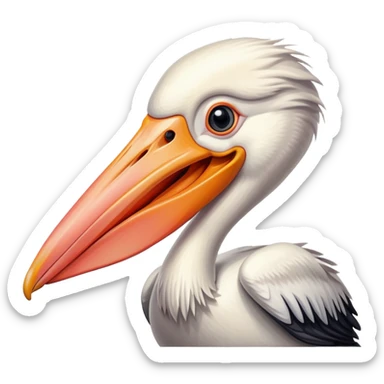 pelican-peach-mouth sticker
