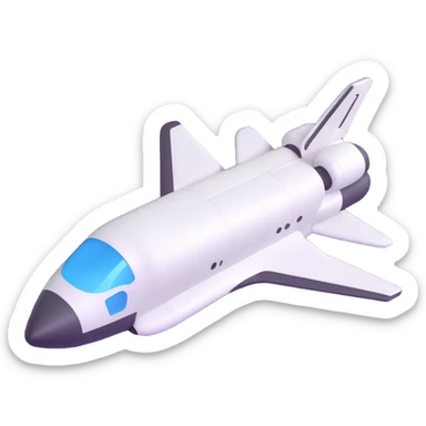 space shuttle emoji flying in space with stars sticker