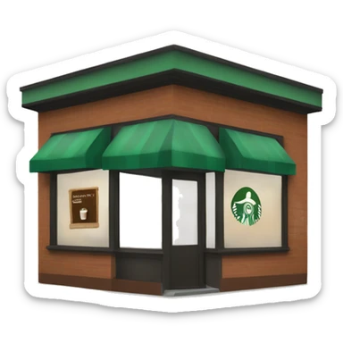 One coffee shop building with one starbucks logo sticker