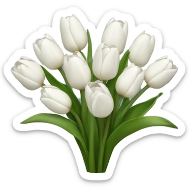 white tulip bouquet  sticker